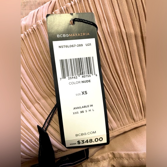 BNWT BCBGMAXAZRIA One Shoulder Tan Dress - Size XS - Picture 4 of 6